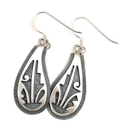 Hopi Overlaid Sterling Silver Dangle Earrings