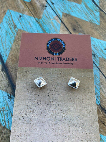 Navajo Sterling Silver Handmade Diamond Shape Post Earring Adaptors