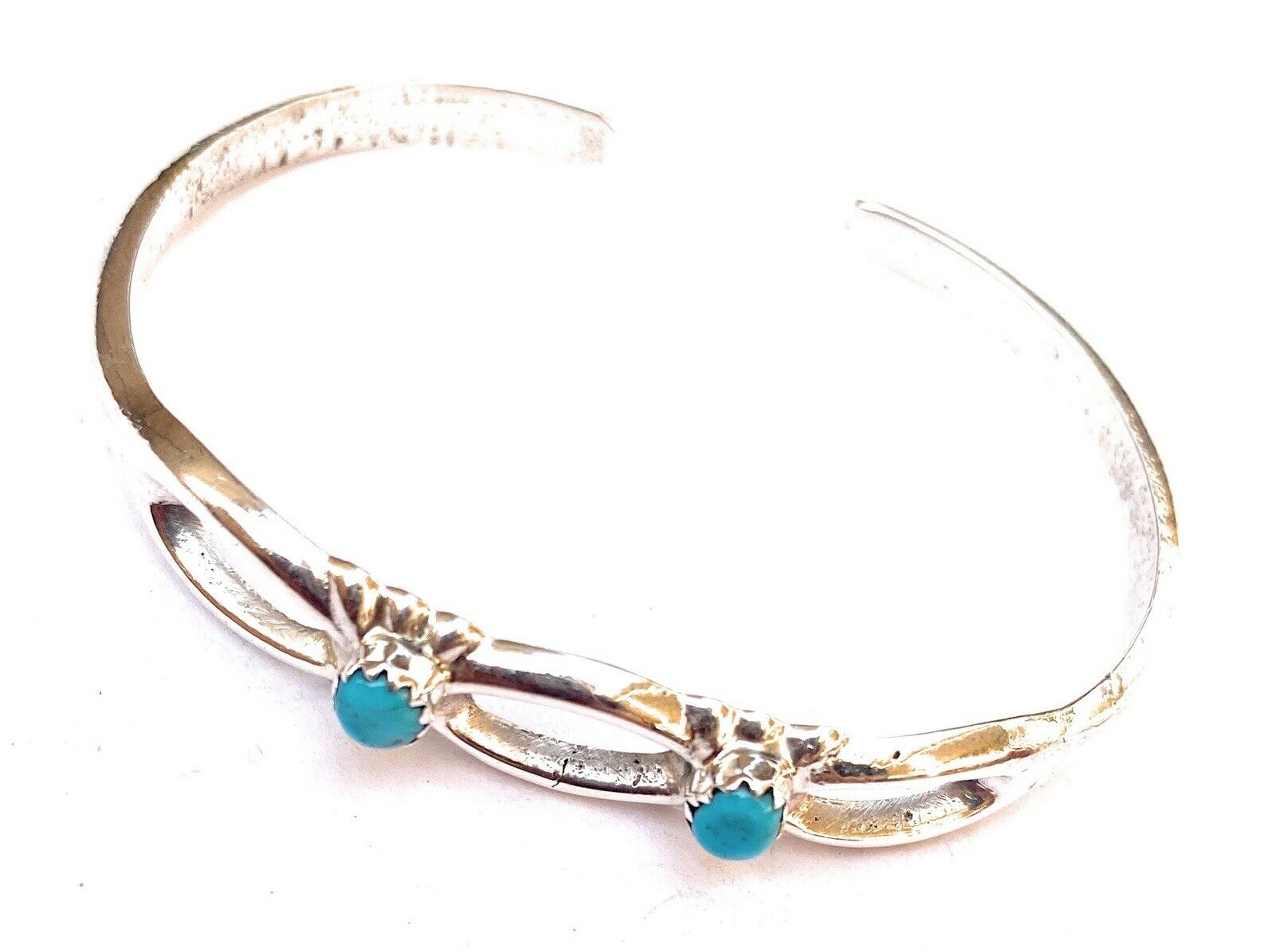 Navajo Sterling Silver & Turquoise Stacker Cuff Bracelet