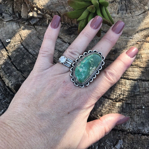 Navajo Royston Turquoise & Sterling Silver ring Size 5.5