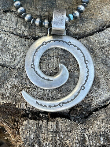 Navajo Sterling Silver Spiral of Evolution Pendant