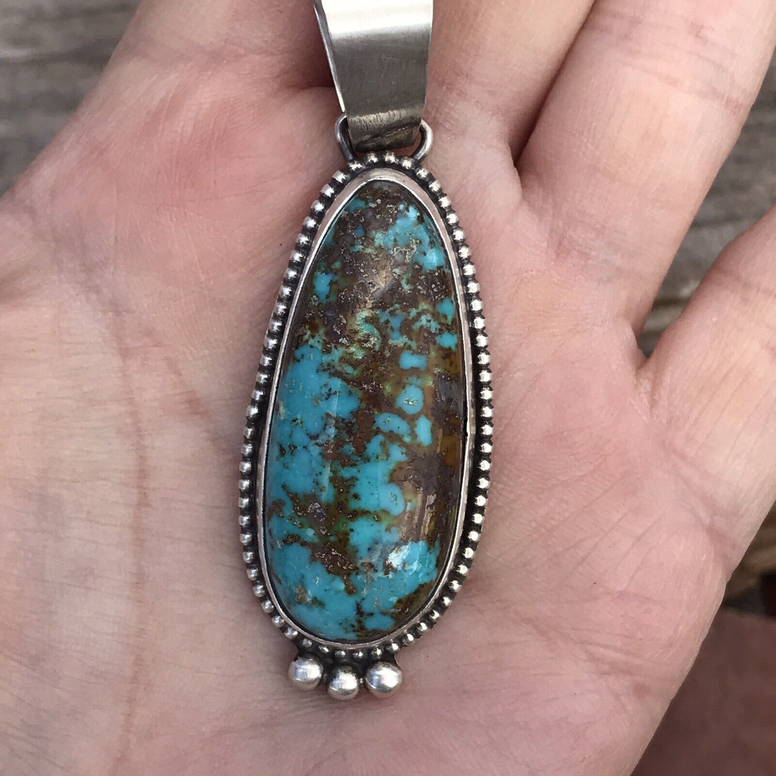 Navajo Turquoise Sterling Silver Pendant