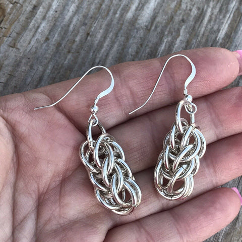 Navajo Sterling Silver Chain Link Dangle Earrings