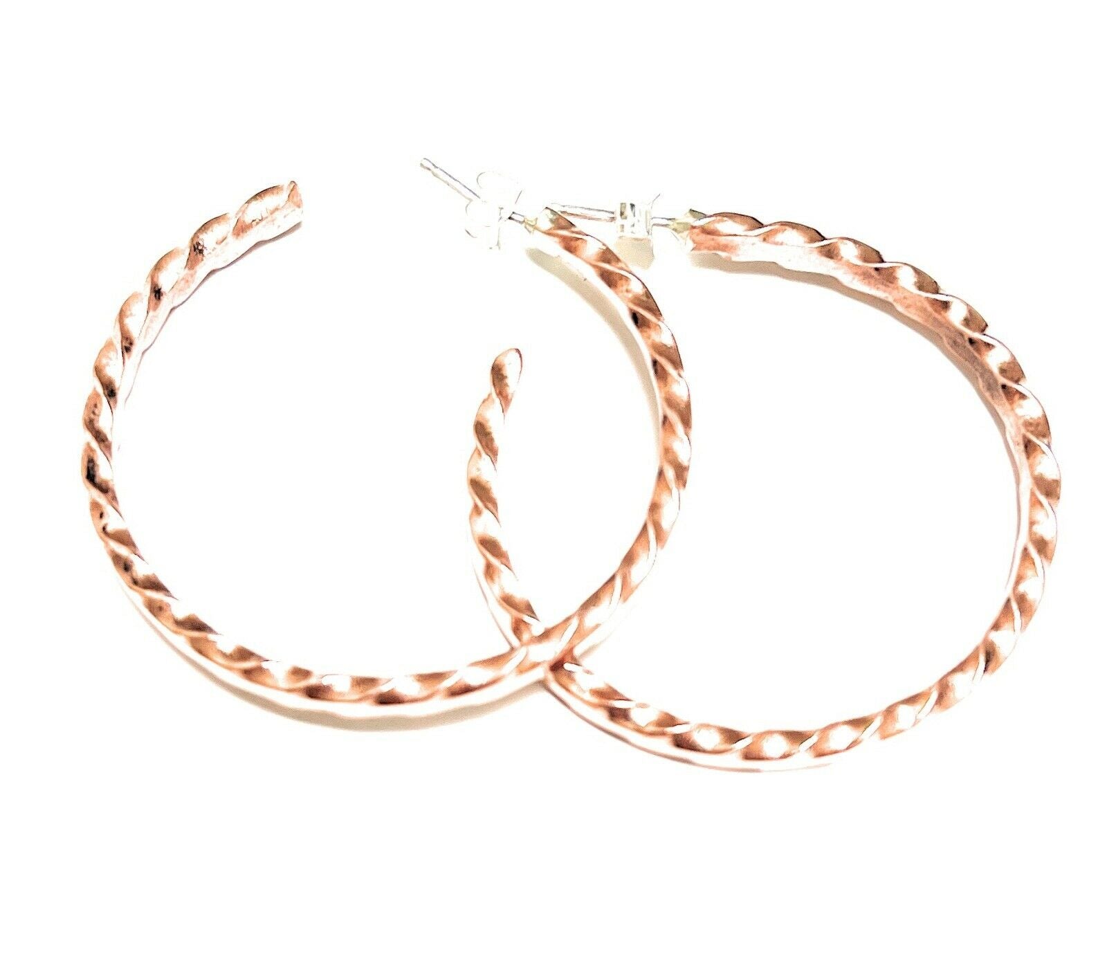 Navajo Copper Rope Style Hoop Earrings