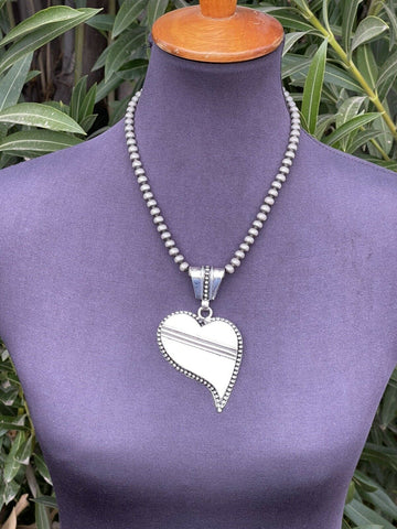 Navajo Beth Dutton Collection Sterling Silver Be Still My Heart Pendant Artist Tom Hawk