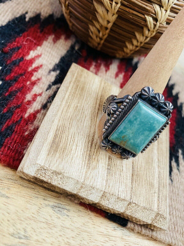 Navajo Royston Turquoise & Sterling Silver Ring Size 12