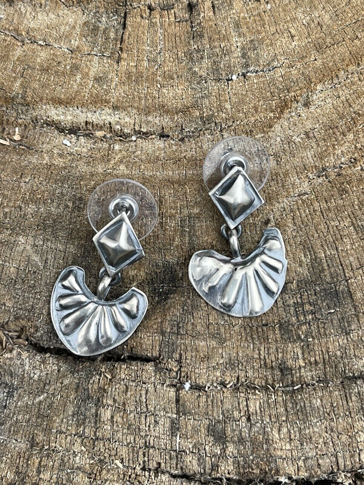 Navajo Sterling Silver Handmade Dangles Earrings