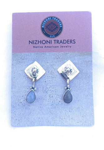 Navajo Sterling Silver & Rhodochrosite Stone Dangle Earrings