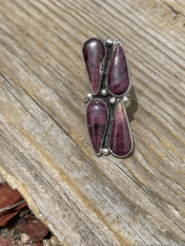 Navajo Purple Spiny & Sterling Silver Ring Size 6