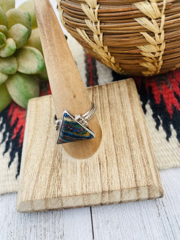 Navajo Sterling Silver & Rainbow Triangle Ring