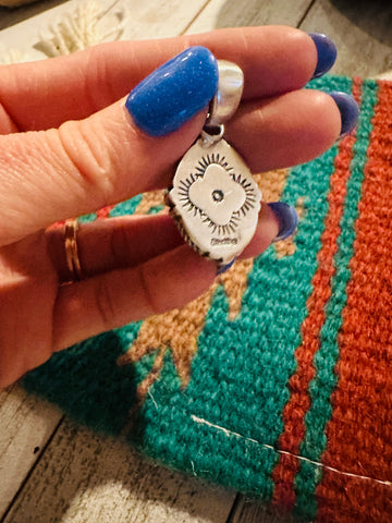 Navajo Number 8 Turquoise & Sterling Silver Pendant