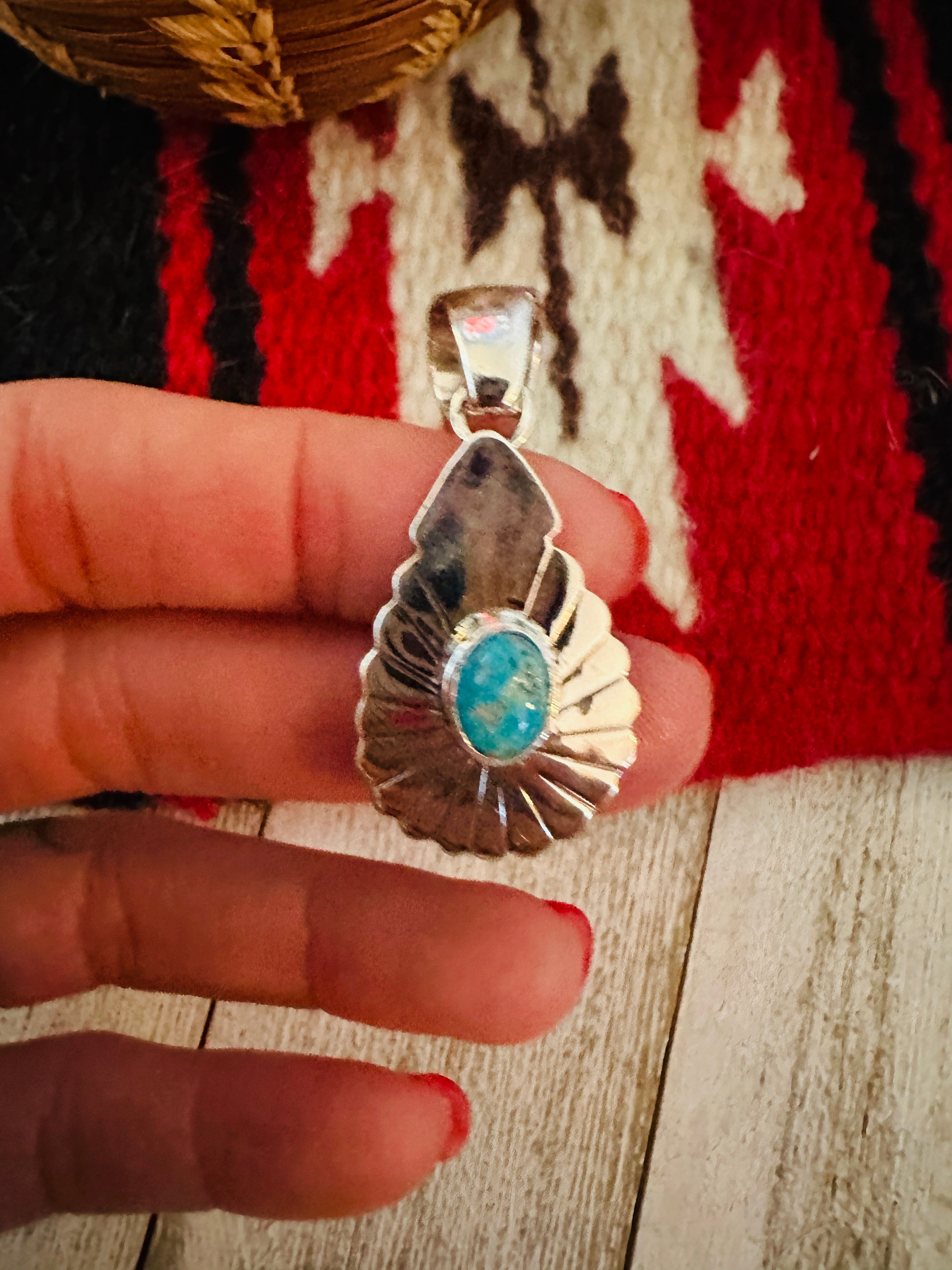 Navajo Turquoise & Sterling Silver Pendant