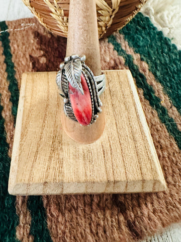 Old Pawn Vintage Navajo Sterling Silver & Spiny Ring Size 9