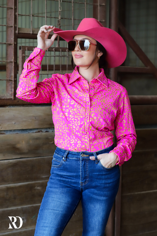 PINK LEOPARD (GOLD) PERFORMANCE SHIRT