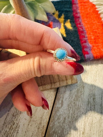 Navajo Turquoise & Sterling Silver Stacker Ring