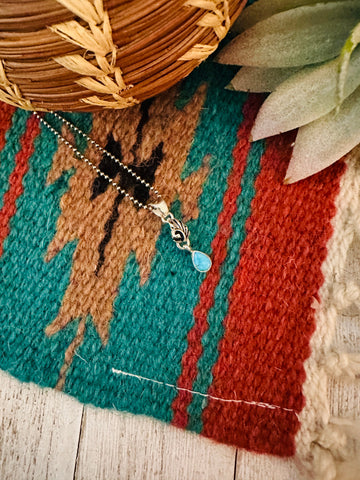 Navajo Turquoise & Sterling Silver Feather Pendant