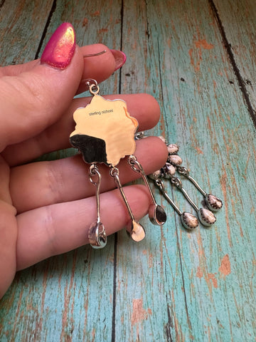 Handmade Wild Horse & Sterling Silver Dangle Earrings