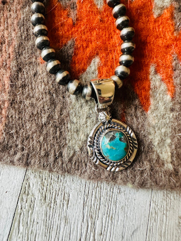 Navajo Turquoise & Sterling Silver Pendant