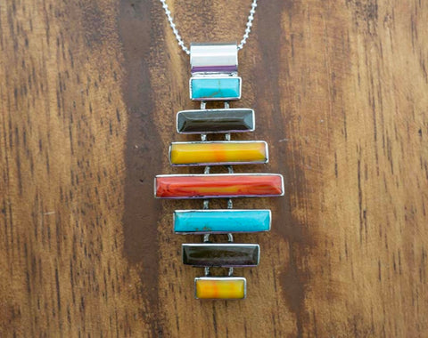 STACKED TEJANO BARS PENDANT Necklace