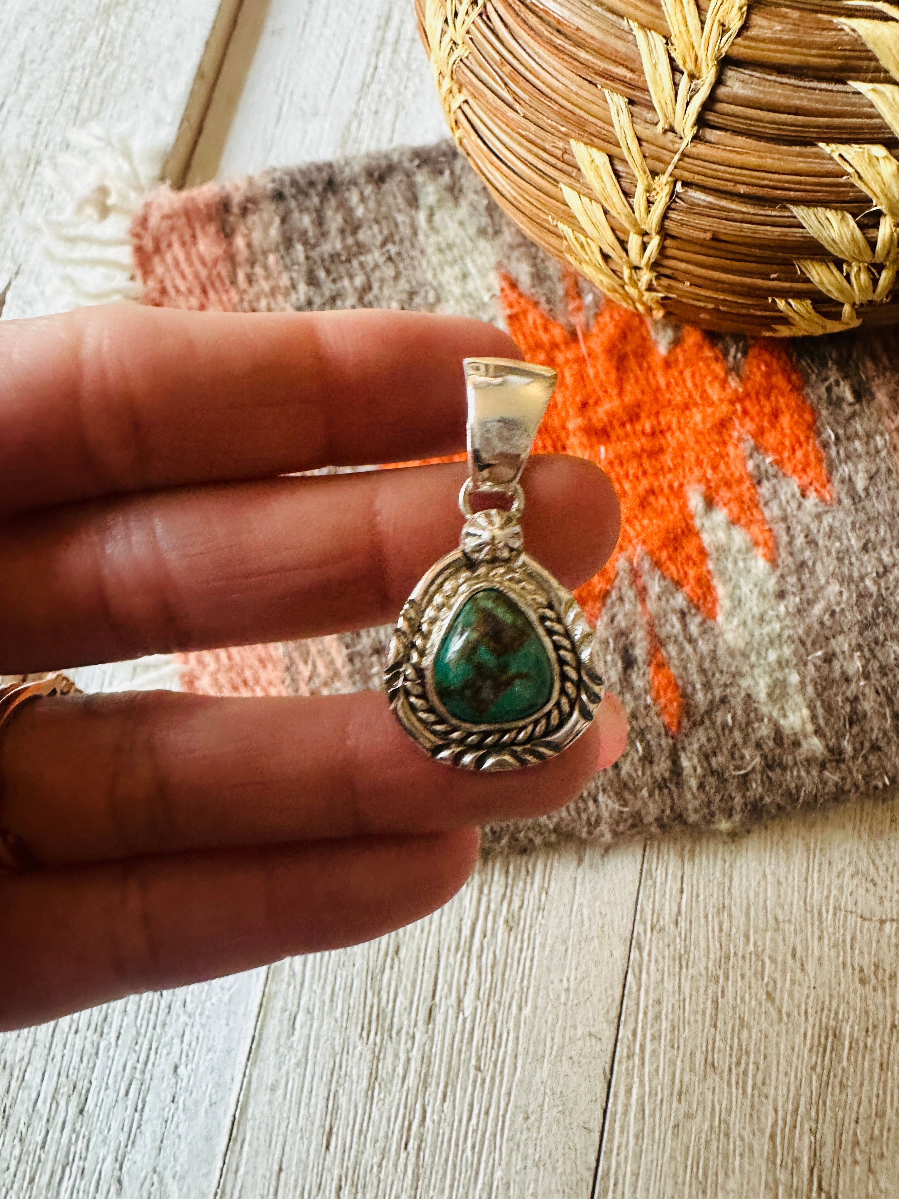 Navajo Turquoise & Sterling Silver Pendant