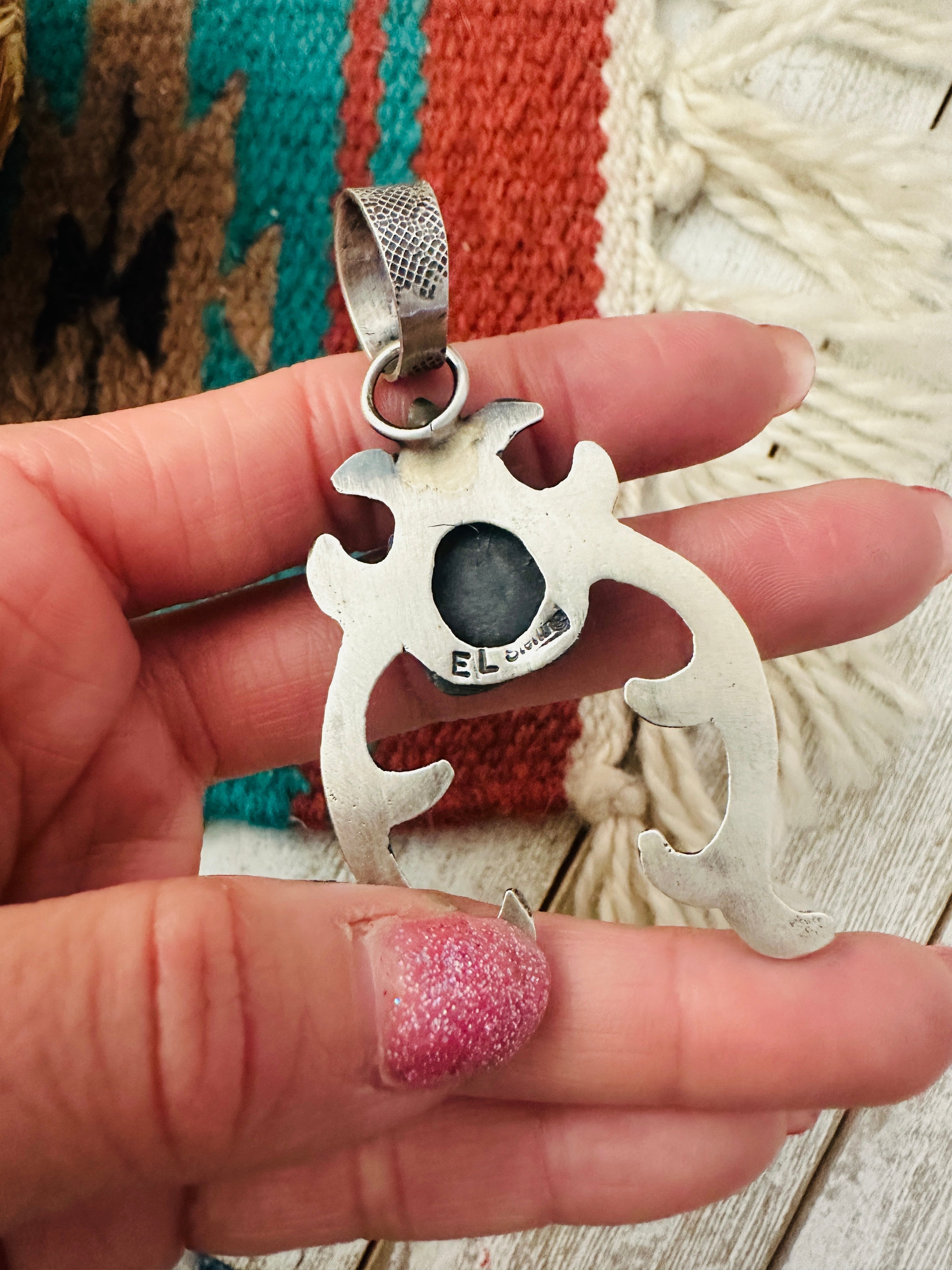 Navajo Turquoise & Sterling Silver Naja Pendant