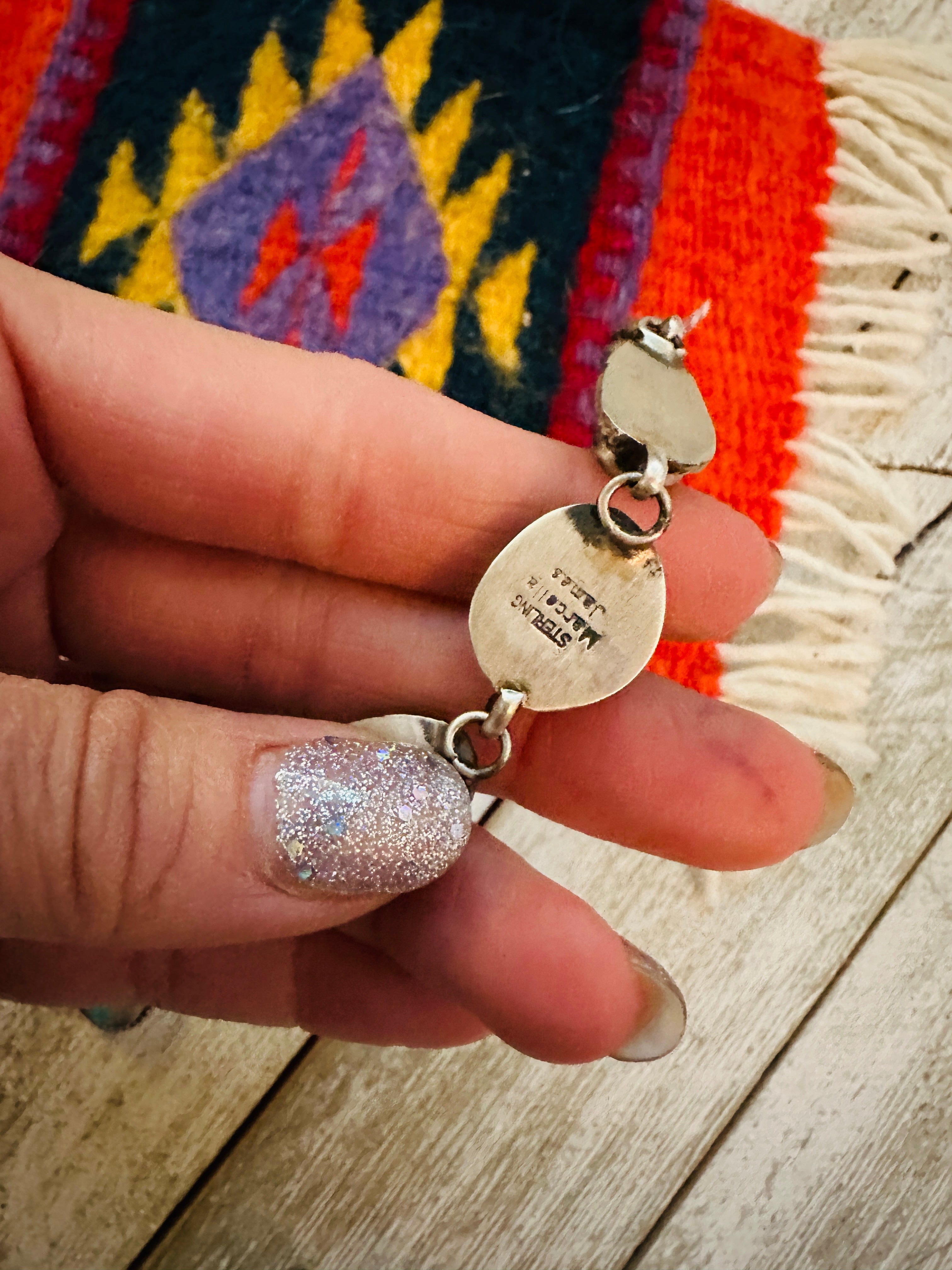 Navajo Multi Turquoise & Sterling Silver Dangle Earrings