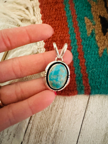 Navajo Turquoise & Sterling Silver Shadowbox Pendant