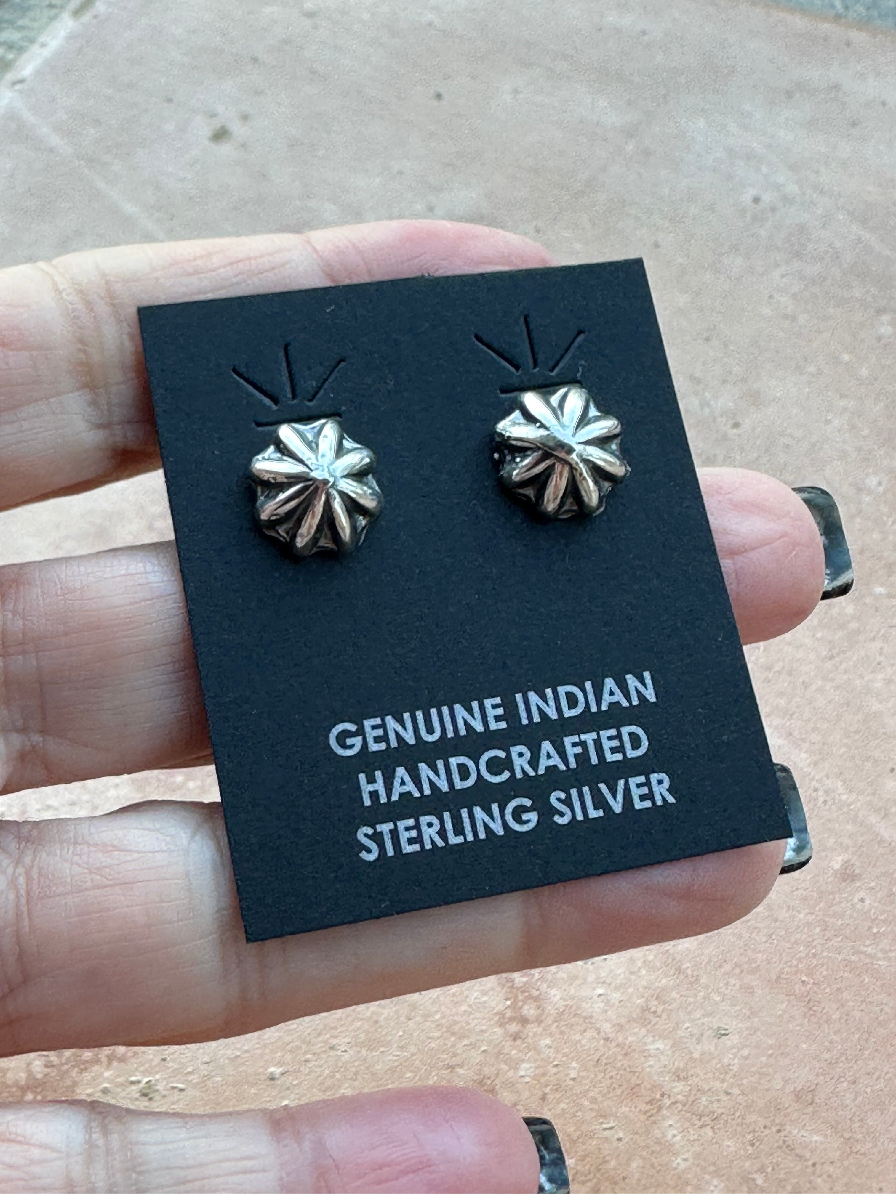 Navajo Sterling Silver Star Post Earrings By Kevin Billah