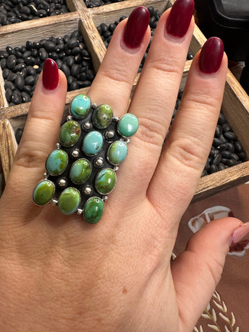 Handmade Sonoran Mountain Turquoise & Sterling Silver Adjustable Ring