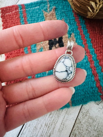 Navajo Howlite & Sterling Silver Pendant