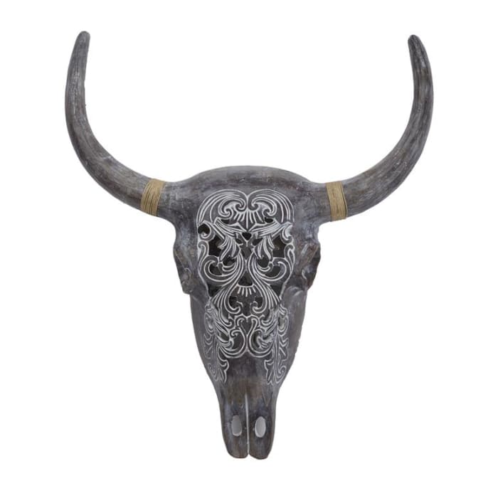 Linen Mart - POLYSTONE BULL SKULL WALL DECOR