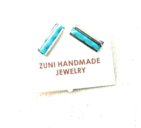 Zuni Turquoise & Sterling Silver Stud Earrings