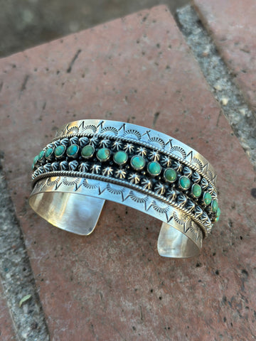 “The Dream” Handmade Sterling Silver & Royston Turquoise  Cuff Bracelet