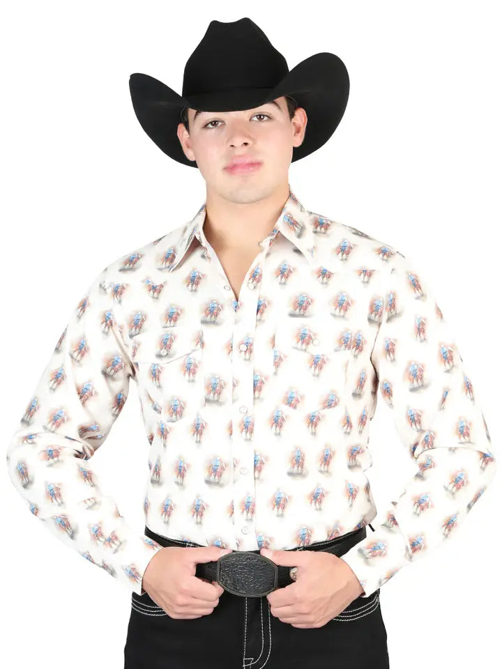 CAMISA VAQUERA M/ LARGA EL GENERAL 1024-5 65% POLYESTER 35% ALGODON CAFE