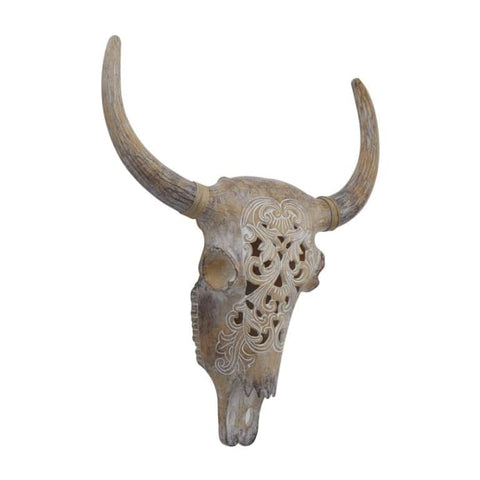 Linen Mart - POLYSTONE BULL SKULL WALL DECOR