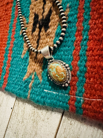 Navajo Number 8 Turquoise & Sterling Silver Pendant