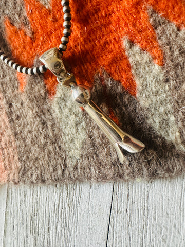 Navajo Sterling Silver Blossom Pendant