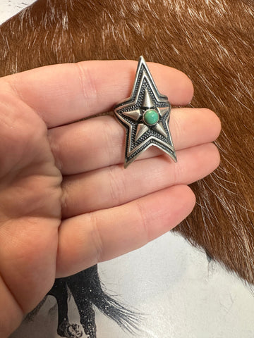 Beautiful Handmade Sterling Silver Turquoise Adjustable STAR Ring