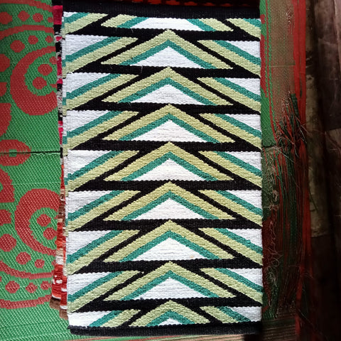 Lime Green and Black Chevron Aztec Saddle Pad