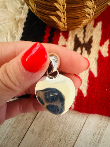 Navajo Turquoise & Sterling Silver Heart Pendant