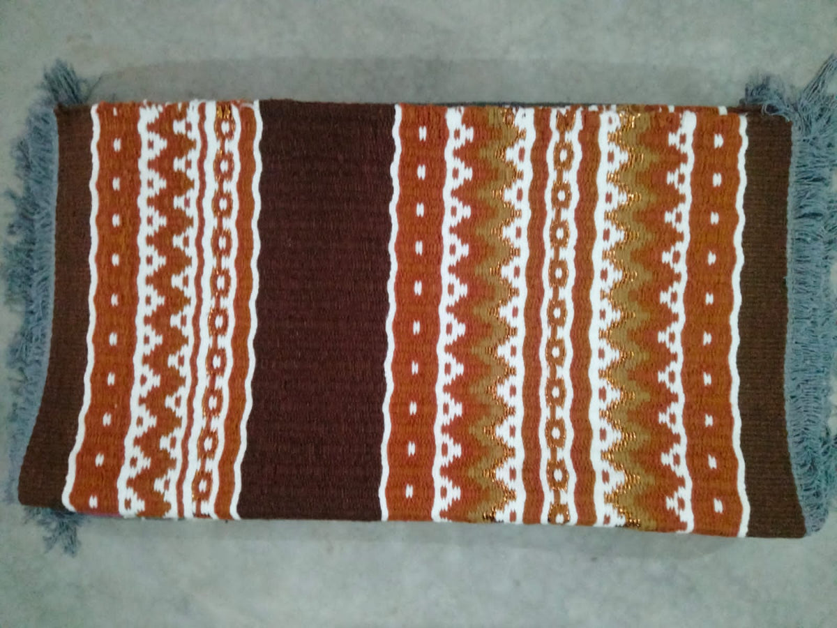 Brown and Burnt Orange Aztec Saddle Pad