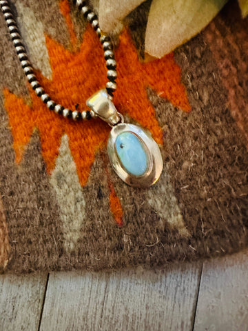 Navajo Golden Hills Turquoise & Sterling Silver Pendant