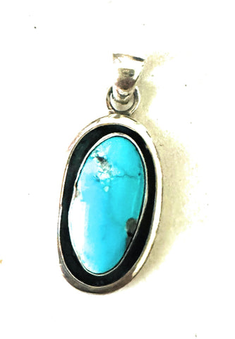 Navajo Turquoise & Sterling Silver Shadowbox Pendant