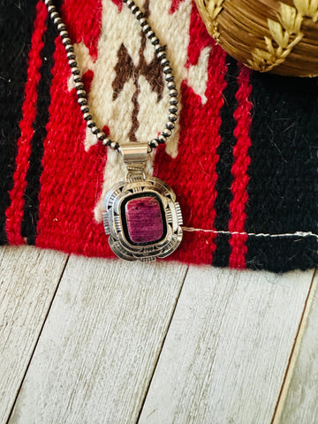 Navajo Sterling Silver & Purple Spiny Oyster Pendant