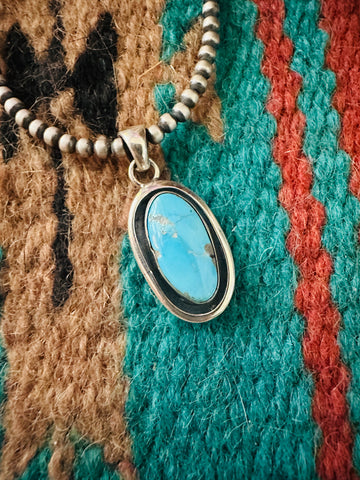 Navajo Turquoise & Sterling Silver Shadowbox Pendant