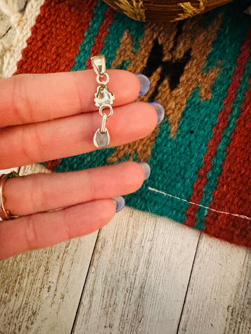 Navajo Turquoise & Sterling Silver Feather Pendant