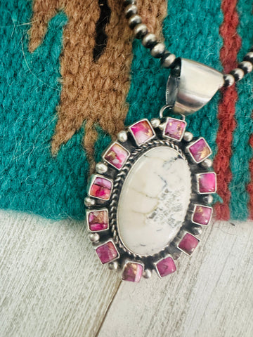 Navajo Sterling Silver, Wild Horse & Pink Dream Pendant