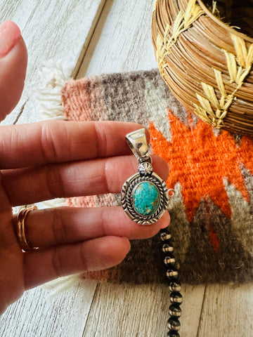 Navajo Turquoise & Sterling Silver Pendant