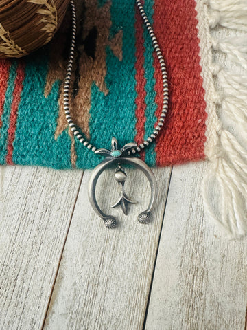 Navajo Turquoise & Sterling Silver Naja Pendant by Martha Cayatineto