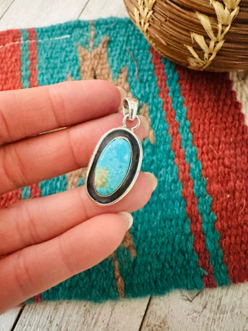 Navajo Turquoise & Sterling Silver Shadowbox Pendant